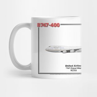 Boeing B747-400 - United Airlines "747 Friend Ship" (Art Print) Mug